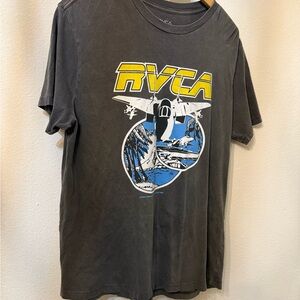 RVCA Jet Graphic Tee in Charcoal-Large